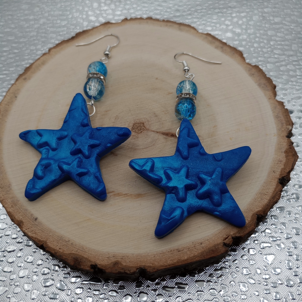 Blue Star Earrings